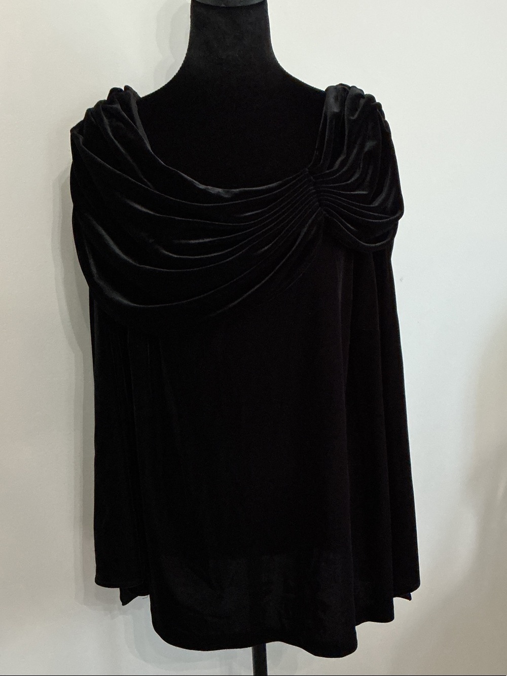 Vintage black velour/velvet evening top 2X